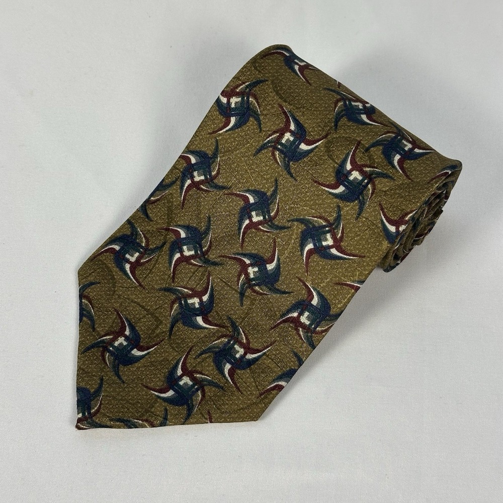 Jhane Barnes Original Fabric Silk Tie Abstract Pinwheel Geometric Made In Japan